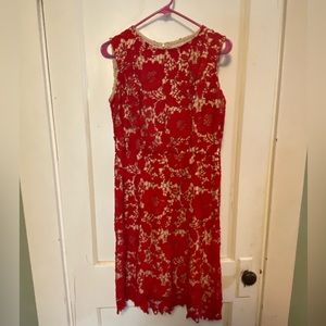 Ryan Michelle Red Lace Dress